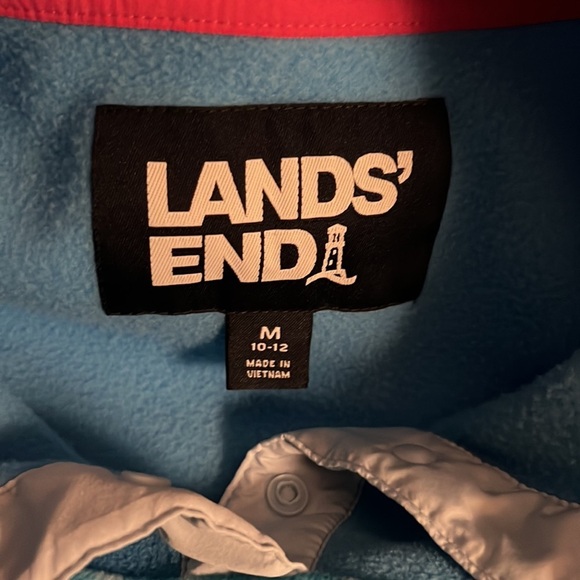 Lands End Tie Dye Quarter Snap Heritage Fleece Pullover - Picture 4 of 5